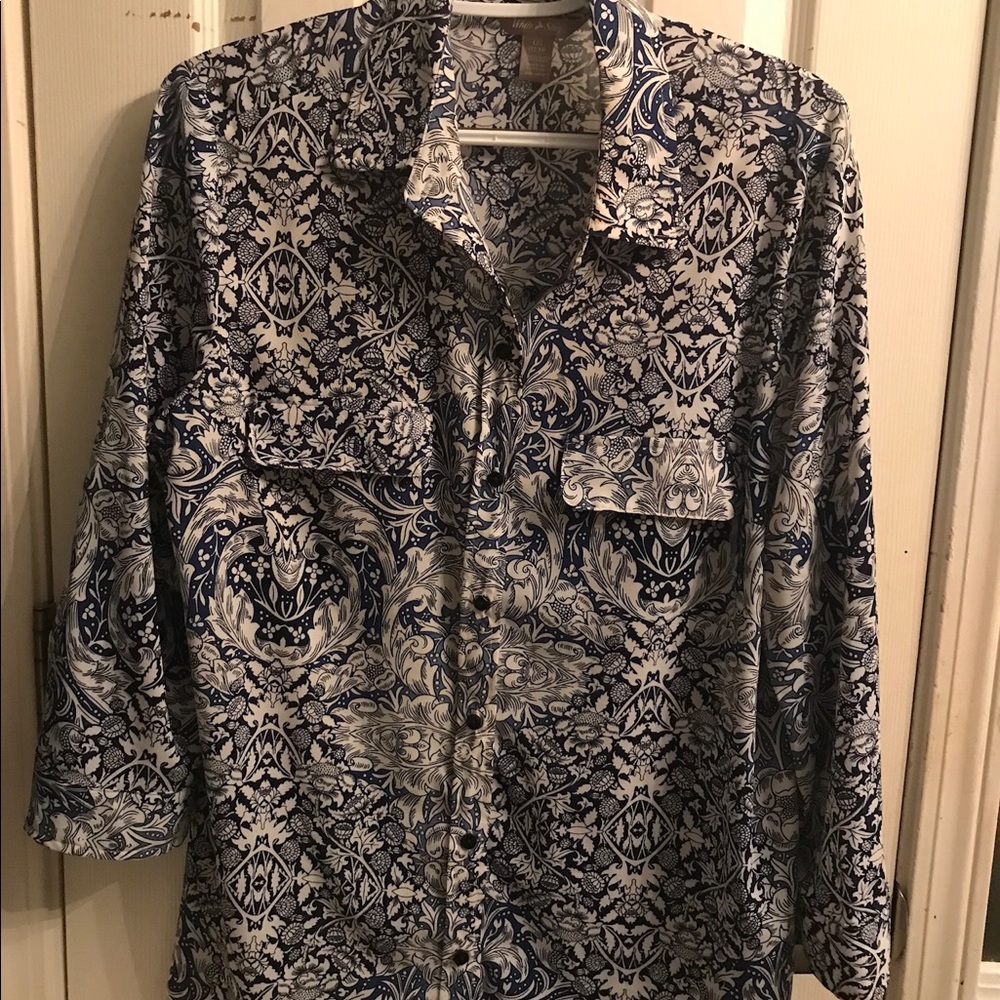 Blue Print Blouse
